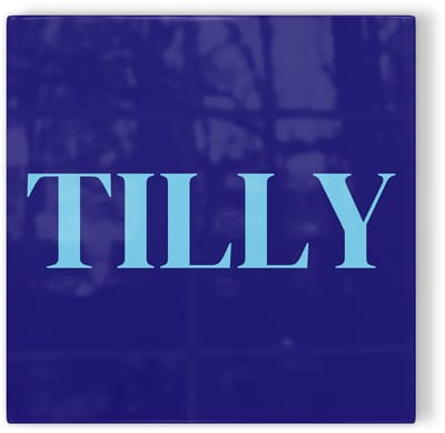 Tegeltje Tilburg Tilly - donkerblauw lichtblauw - tegeltje stad - tegeltje met tekst