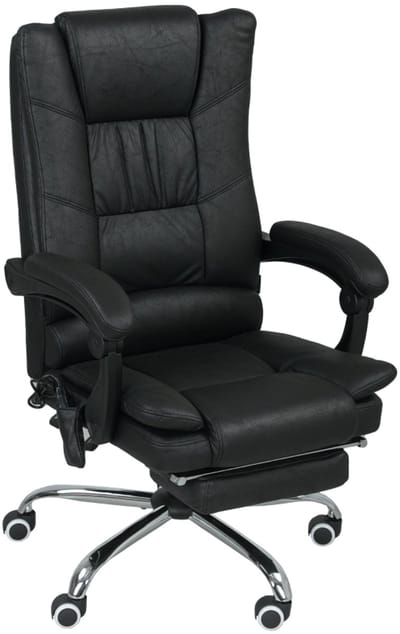 OKWISH Bureaustoelen - Ergonomische Bureaustoel Met Vierpuntsmassage En Verstelbare Hoogte - Drie Massageprogramma’s - Voor Werkplek - 64×70×118 cm - Polyester - Zwart