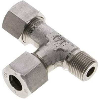 12S & R3/8'' RVS L-vorm Snijringkoppeling Buitendraad 630bar ISO 8434-1