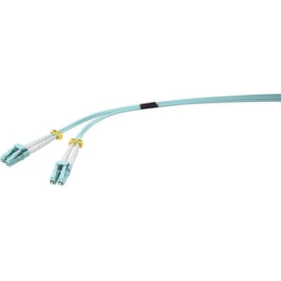 Renkforce RF-4491748 Glasvezel Optische vezel Aansluitkabel 1.00 m Aqua-blauw [1x LC-stekker - 1x LC-stekker] 50/125 µ Multimode OM3