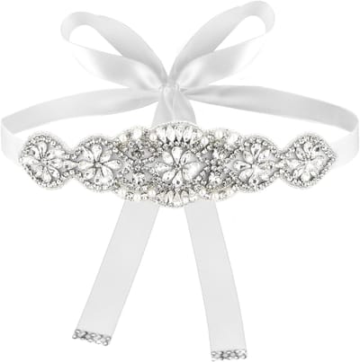 Dailygoods - Elegante Parels Bruidsband - Verstelbare Witte Tailleband voor Jurk