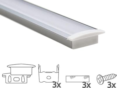 Led strip profiel inbouw Laag model - compleet inclusief afdekkap 1 meter 7 mm - Led profiel inbouw - Wit