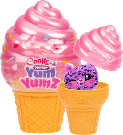 Cookeez Makery Yum Yumz 1-pack - pluchen knuffeltje in een ijshoorntje