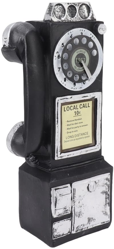Store_7 - Retro Telefoon - Vintage Decoratie - Uniek Ontwerp - Zwart - Bureautelefoon - Perfect voor Woonkamer en Café