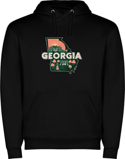 Zwarte Wanna have hoodie voor de echter Amerika / Verenigde Staten liefhebber, de Amerikaanse staat Georgia Print Full Color Color merk Roly maat S