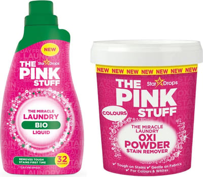 Combinatieset: The Pink Stuff - Biologische Wasgel + Vlekverwijderaar voor gekleurde- en witte was