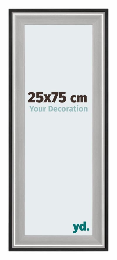Your Decoration - Fotolijst 25x75 cm - Hout - Zwart Zilver Gepolijst - Birmingham