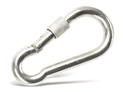 MASTERPROOF Karabijnhaak, 100x10 mm, Schroefsluiting