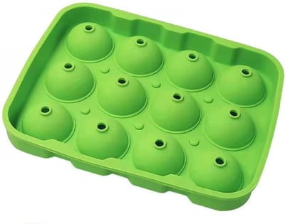 Igoods Siliconen IJsballenvorm - 12 ijsballen Ø 4,5cm - Whiskey ijsballen - Groen