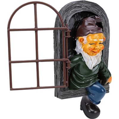 5,9 Inch Elf Bomen Knuffelaar Beeld Tuin Kabouter Boom Decor Handgeschilderd Buiten Beeld voor Tuinhek Gazon Terras Boerderij