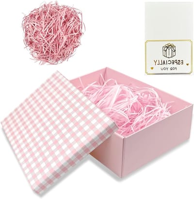 Luxe Cadeaubox met Deksel 25 x 18 x 8,5 cm voor Verjaardag, Bruiloft en Valentijnsdag met Strik en Wenskaart