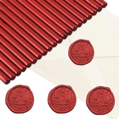 Zegellaksticks voor Lijmpistool - 20 Stuks Vlamrood - Perfect voor Bruiloften en Kaarten
