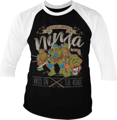 Teenage Mutant Ninja Turtles Raglan top -S- Bros On The Road Zwart/Wit