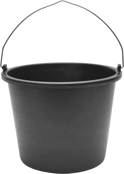 Bouwemmer 10 Pack - Mortelkuip Speciekuip - Bouw Tuin Huis - Gerecycled Kunststof - 5 Liter - Grijs
