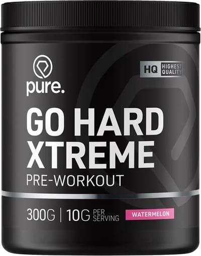 Pure. Go Hard Pre-Workout - Watermelon - 300g - 30 servings - magnesium en vitamine C – suikervrij – fitness