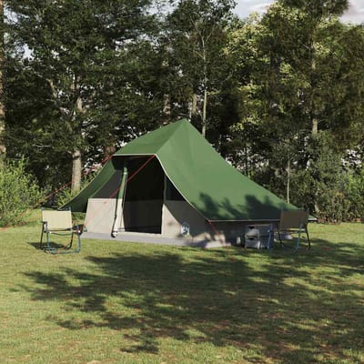 vidaXL Tipi Tent met dak met opslag Groen 364 x 281 x 257 cm taft