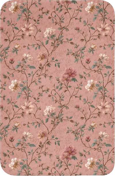 WC mat 40x60 cm - Antislip - Botanisch - Bloemen - Roze - Toiletmat - Vloermat - Douchemat - Toilet tapijt - Toiletmatten
