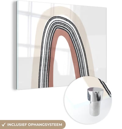 MuchoWow® Glasschilderij 120x90 cm - Schilderij acrylglas - Regenboog - Pastel - Design - Foto op glas - Schilderijen