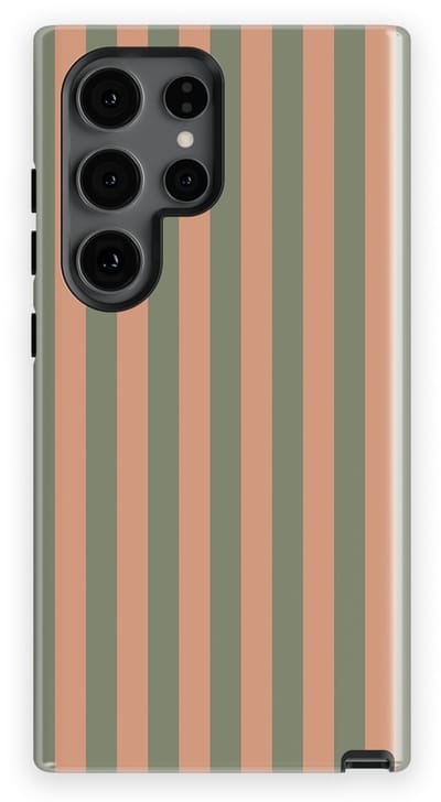 DripCase Gestreept Hoesje Samsung Galaxy S24 Ultra | Backcover met Mag | Stripes Motief | Trendy Case Samsung Galaxy S24 Ultra met Strepen Sweet Sage