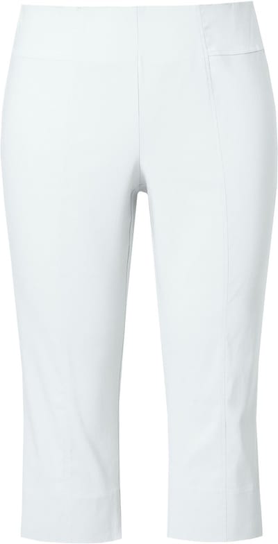 Ulla Popken - Dames - Bengaline capri zeer elastisch kreukvrij - Sneeuwwit - Maat 44