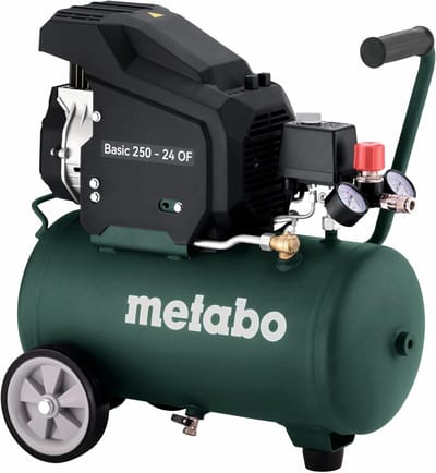 Oliegesmeerde Compressor - Werkplaats Pomp - Mobiel Gebruik - Overbelastingsbeveiliging - 24 Liter Ketel - Zwart