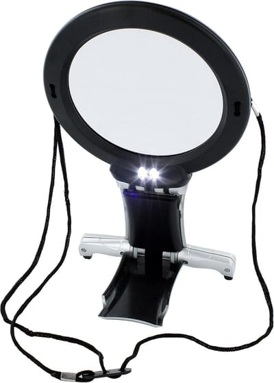 Vergrootglas met LED - Vergrotende Lens - Gedetailleerd Lezen - Vijf Verwisselbare Lenzen - 24 x 14 cm