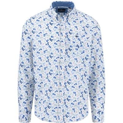 Fynch-Hatton Overhemd Premium Floral Fantasy Pattern Crystal Blue / male