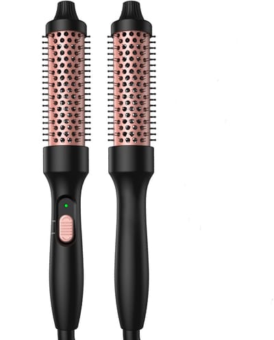 Ynkkvre - Keramische Warmteborstel - Fohnborstel -Thermische Ronde Borstel 32 mm – Verwarmde Stylingborstel zonder Lucht – Ionische Hot Brush met Keratine & Marokkaanse Olie – Volume, Krullen & Glad Haar – Dubbel Voltage Reisvriendelijk