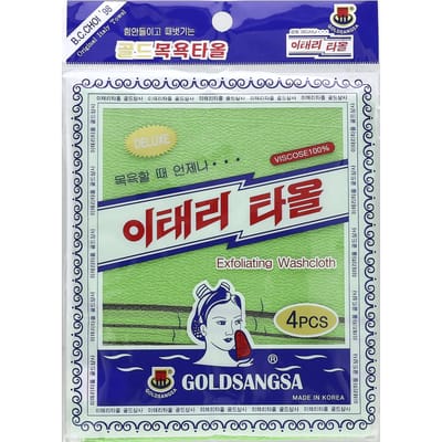 Goldsangsa, exfoliërende washand, groen, 4 stuks beige