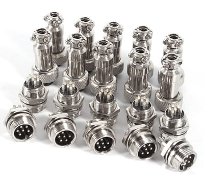 Dailygoods - Dailygoody - 10 Set GX12 6Pin Luchtvaartstekker - Stevige Connector - Bakeliet Isolator - Veelzijdig Gebruik - Datatoepassingen - Ideaal voor Langduri.