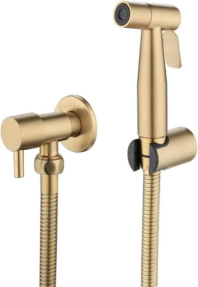 Handdouche Toilet - Bidet Set - Persoonlijke Hygiëne - Geborstelde Afwerking - Standaard Aansluiting - Goud