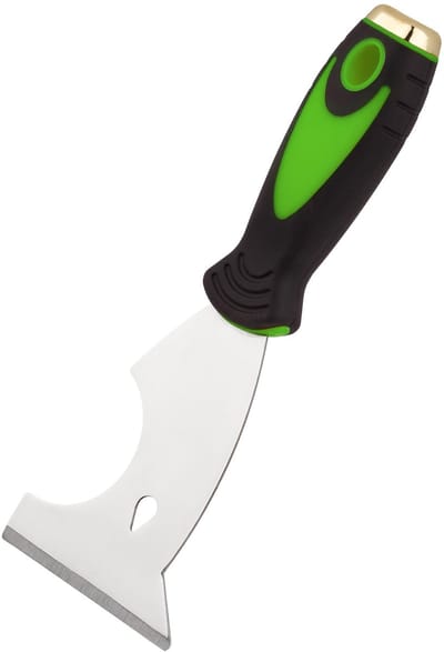 Spatel, schilderspatel met 75 mm lemmet, multifunctionele schraper met slagplaat, verfschraper met antislip handgreep, Made in EU
