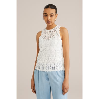 WE Fashion Knitted Pullover White Taglia: XS | Canottiere Outlet | Donna | Bianco