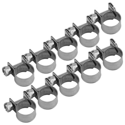 Versterkte Slangklem met Pin 100mm voor Brandstofleidingen - 10 Stuks RVS Slangklemmen voor Hand- en Power Tools - Optionele Maten 6mm tot 20mm