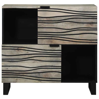 vidaXL - Dressoir - Wit - 80 - x - 33 - x - 75 - cm - massief - mangohout
