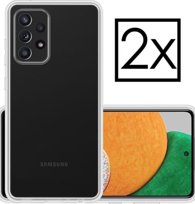 Hoesje - 2 Stuks - Geschikt voor Samsung Galaxy A52s 5G - Sterk & Shockproof - Case Siliconen - Back Cover - Telefoon Hoes - Transparant