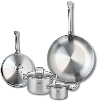 Set van 2 Bakpannen 24 en 32 cm en 2 Kookpotten 12 en 16 cm Elo Profi Citrin