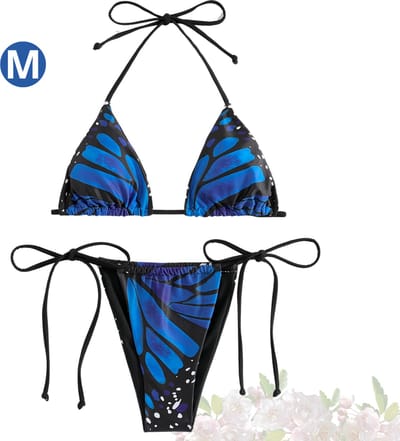 Bovista Bikini Dames - Meisjes Bikini - Badpak - Push Up - Vrouwen Badkleding - Zwemmen - Sexy Set - Top & Broekje - Blauw - Maat M