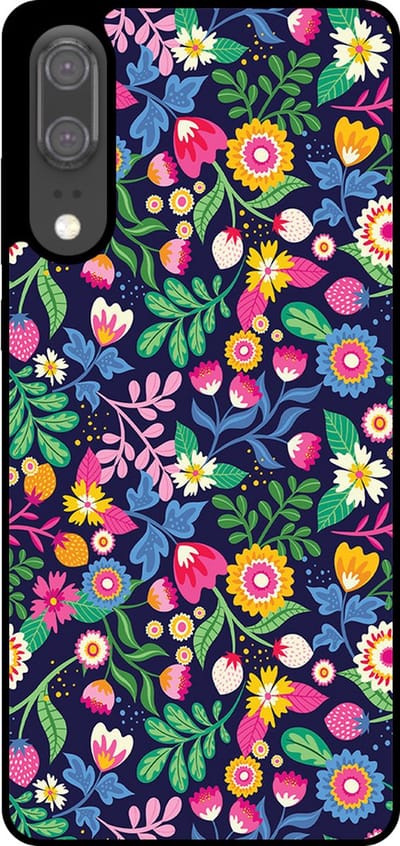 Smartphonica Telefoonhoesje Geschikt voor Huawei P20 met bloemen opdruk - TPU backcover case flower design geschikt voor Huawei P20