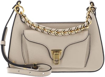 COCCINELLE Leren handtas schoudertas Beat Grained Leather Handbag Sandshell beige