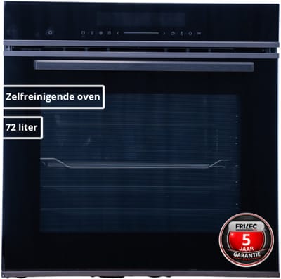 Frilec - HAMBURG8049 - 60 cm - Inbouwoven - 72 Liter - Zelfreinigend - Touchdisplay - Zwart - Pyrolyse