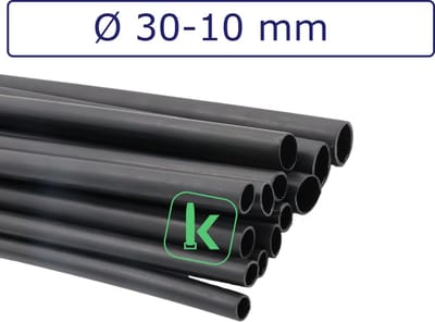 PRO-TIE® - Krimpkous met Lijm 30-10 mm Zwart UV Dunwandig krimpverhouding 3:1 (Stuk 1,22 meter) - PRO-TIE