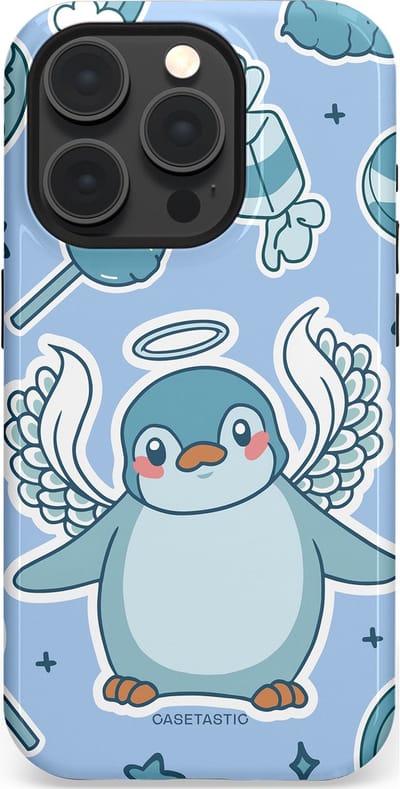 Casetastic Hoesje Geschikt voor Apple iPhone 15 Pro Magsafe - Stijlvolle Beschermende Duo-layer Case - Pinguin vleugels