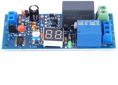 Allecto - Vertraging Timer Relay Module - AC 220V 1.0W Timer Module - Instelbaar van 1-99 Seconden of Minuten - Handige Timer voor Projecten - Gesc...