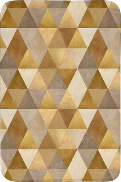 Badmat 60x90 cm - Antislip - Geometrisch - Driehoek - Goud - Badmatten voor badkamer - Badkamermat - Douchemat - Badkamer mat
