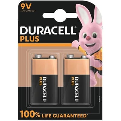 Duracell Plus 9V - alkaline batterijen - 6LR61 - 2 stuks