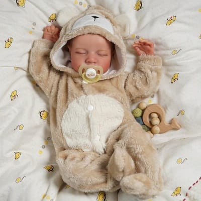 TEKROA® Levensechte Reborn Babypop Jongen - 48 cm - Babypoppen - Handgemaakt & Realistisch - Zacht Vinyl - Met Accessoires, Fopspeen & Kleding