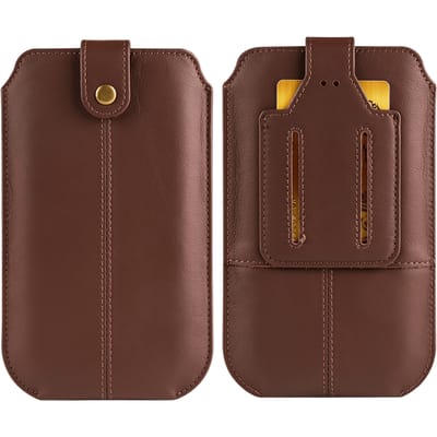 Comfycase Echt Lederen Opberghoesje Bruin L