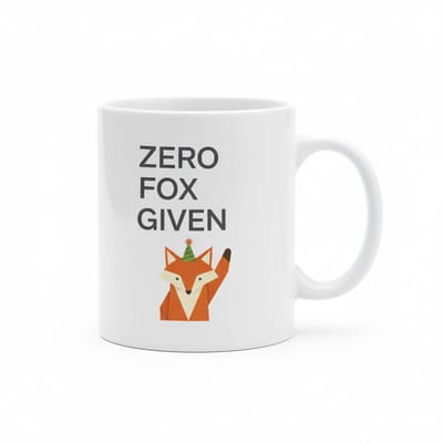 330 ml Mok met Grappige Tekst – Zero Fox Given – Schattig Vosje Ontwerp – Perfect Cadeau voor Vrienden en Familie