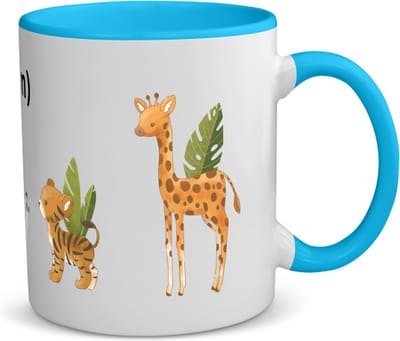 Akyol - dieren met eigen naam koffiemok - theemok - blauw - Dierentuin - dieren liefhebbers - leuke cadeau voor iemand die van houdt van dieren - verjaardagscadeau - kado - gift - 350 ML inhoud